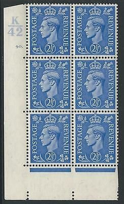 2½d Light Blue Cylinder Control K42 90 Dot perf 5(E I) UNMOUNTED MINT MNH