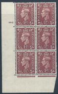 1½d Pale Brown 192 NO Dot cylinder block with listed variety UNMOUNTED MINT