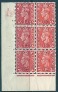 1d Red Cylinder Control L 42 78 No Dot UNMOUNTED MINT