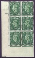1/2d Pale green R45 135 Dot cylinder block UNMOUNTED MINT