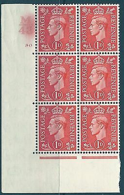 1d Red Cylinder Control M 43 80 No Dot UNMOUNTED MINT