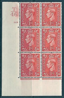 1d Pale scarlet T46 129 No Dot cylinder block UNMOUNTED MINT