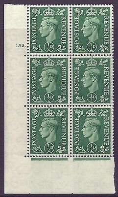 1 2d Pale green 152 Dot cylinder block UNMOUNTED MINT