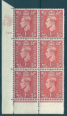 1d Pale scarlet S46 129 Dot cylinder block MOUNTED MINT in margin