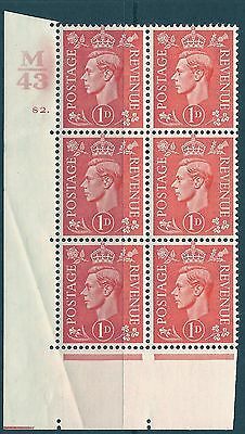1d Pale scarlet M43 82 Dot cylinder block UNMOUNTED MINT