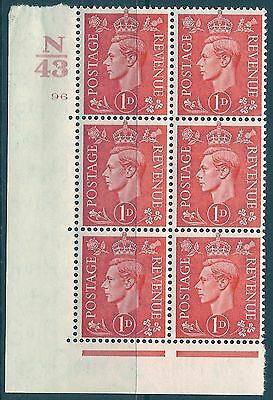 1d Pale scarlet N43 96 No Dot cylinder block UNMOUNTED MINT