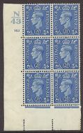 2½d Light Blue Cylinder Control N 43 142 No Dot perf 5(E I) UNMOUNTED MINT MNH