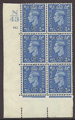 2½d Light Blue Cylinder Control N 43 142 No Dot perf 5(E I) UNMOUNTED MINT MNH