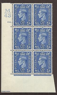 2½d Light Blue Cylinder Control M43 132 Dot perf 5(E I) MOUNTED MINT
