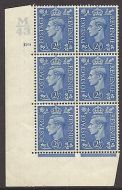 2½d Light Blue Cylinder Control M43 119 No Dot perf 5(E I) UNMOUNTED MINT MNH