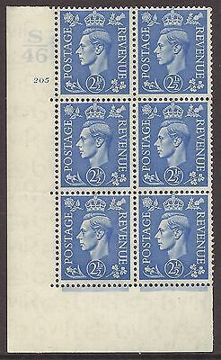 2½d Light Blue Cylinder Control S46 205 No Dot perf 5(E I) UNMOUNTED MINT MNH