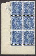 2½d Light Blue Cylinder Control N 43 145 No Dot perf 5(E I) UNMOUNTED MINT MNH