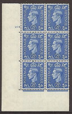 2½d Light Blue Cylinder Control 234 No Dot perf 5(E I) UNMOUNTED MINT MNH