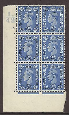 2½d Light Blue Cylinder Control L42 95 Dot perf 5(E I) UNMOUNTED MINT MNH