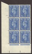 2½d Light Blue Cylinder Control M43 121 No Dot perf 5(E I) MOUNTED MINT