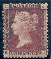 1873 1d Rose Red Plate 181 Lettered K-G UMOUNTED MINT