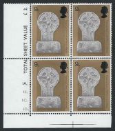 1969 Investiture of Prince of Wales 9d Dot Cylinder Block - MNH