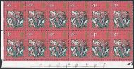 1970 Christmas 4d Dot Cylinder Block - MNH