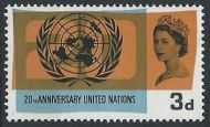1965 United Nations 3d (Phos) - Significant Band Shift Variety - MNH