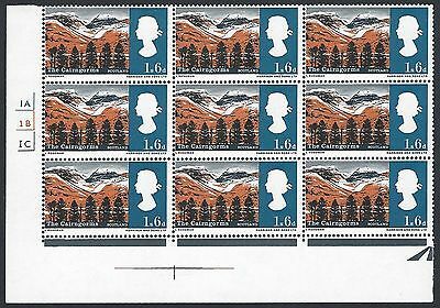 1966 Landscapes 1 6 (Ord) - Perf Shifts + Other Varieties - Cyl Block of 9 - MNH