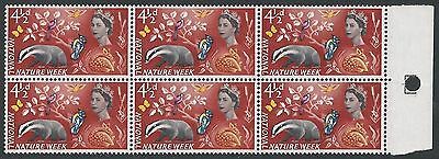 1963 National Nature Week 4 1 2d (Ord) Listed Flaw - Nose Retouch - MNH