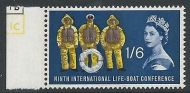 1963 Lifeboat 1 6 (Phos) Listed Variety - Narrow Band Left - MNH