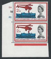 1963 Lifeboat 2 1 2d (Ord) - Listed Flaw - Missing Neckline x 2 - MNH