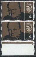 sg 661pb 1965 Churchill 4d (Phos) - Listed Flaw - Vertical Scratch - MNH