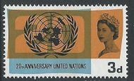 1965 United Nations 3d (Phos) - Listed Flaw - Broken Circle - MNH
