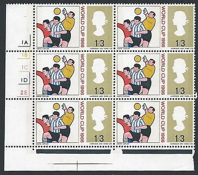 1966 World Cup 1 3 (Phos) - Listed Flaw - Darned Stocking + 3 MCFs - MNH