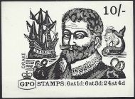 10 - Pre-Decimal Machin cover proof for unissued booklets (Drake)
