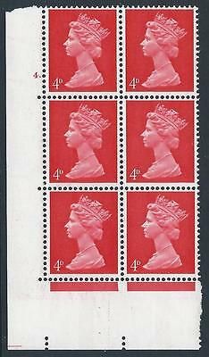 Pre-decimal Machin 4d Vermilion PVA CB Head A Perf A Cylinder 4 Dot - MNH