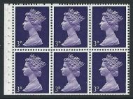 Pre-decimal Machin Booklet Pane UB6 Perf l - MNH