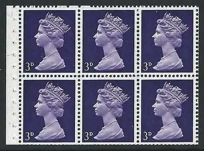 Pre-decimal Machin Booklet Pane UB6 Perf l - MNH