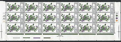 1967 Flowers 9d Ord Cylinder Block (3 Bottom Rows) With Listed Flaw - MNH