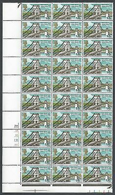 1968 Bridges 1 6  Cylinder Quarter Sheet - MNH