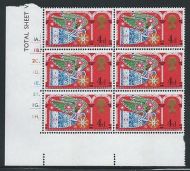 1969 Christmas 4d 8mm Bands Cylinder 1A..2F Dot - MNH