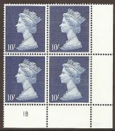 1969 10 - machin hi-value cylinder no 1 B UNMOUNTED MINT MMH