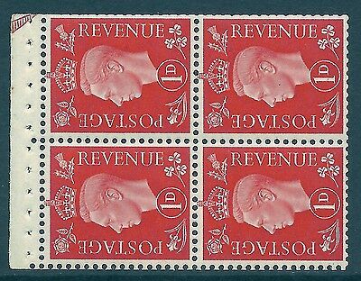 QB11 perf type E -1d Scarlet Booklet pane ½ Arrow in margin UNMOUNTED MINT