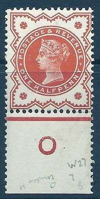 ½d Vermilion Jubilee control O perf single with variety UNMOUNTED MINT MNH