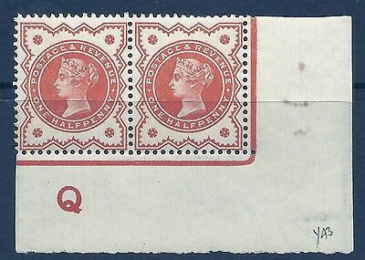 ½d Vermilion Control Q imperf pair UNMOUNTED MINT