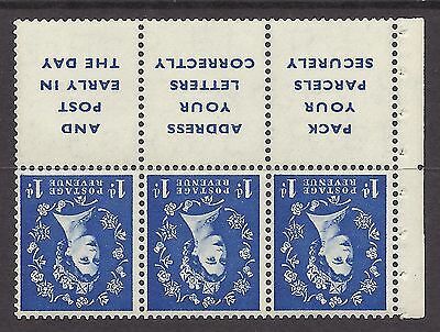 SB29a 1d Wilding booklet pane perf type IE - Middle UNMOUNTED MNT MNH