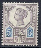 Sg207a variety 5d Dull Purple  Blue Jublee break in frame UNMOUNTED MINT MNH