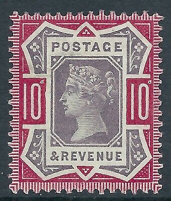 Sg210 spec K39(1)c 10d Purple  Carmine damage to frame Lightly MOUNTED MINT
