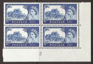 Sg 761 No WMark Bradbury/Wilkinson Castles 10/- Cyl Block 2 UNMOUNTED MINT/MNH