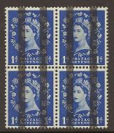 Wilding Tudor Watermark - Training school bars block of 4 MOUNTED MINT