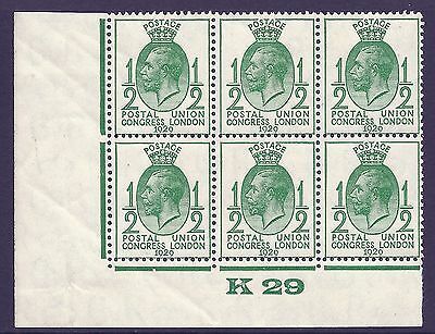 1929 4 values of PUC Control K 29 Blocks of 6 - All MOUNTED MINT Margin only