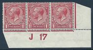 N16(8) 1d Pale Red Royal Cypher Control J 17 imperf UNMOUNTED MINT MNH