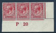 N16(14) 1d Scarlet Vermilion Royal Cypher Control P 20 imperf MOUNTED MINT