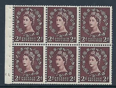 SB77 var Wilding booklet pane Edward Crown perf type I cyl H1 UNMOUNTED MNT MNH